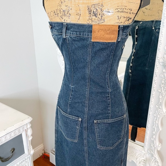 AUTHENTIC RARE Alexander McQueen Denim Corset Strapless Runway Dress - Picture 12 of 14